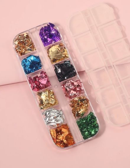 S6NAILART18210616492  kit Pan de Oro 12ud